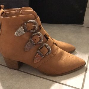 Brown suede boots
